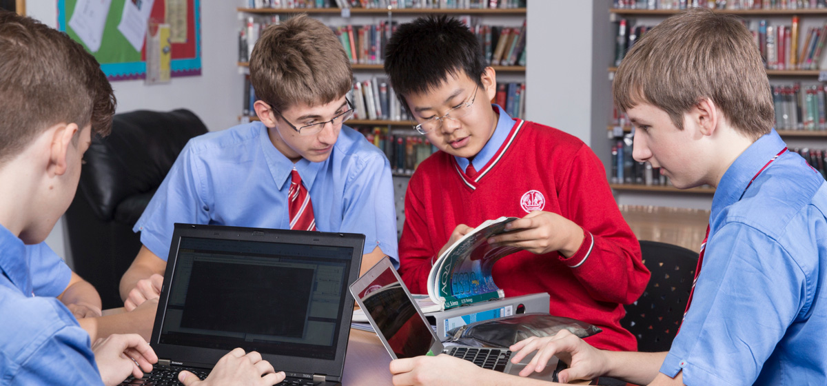 Students studying