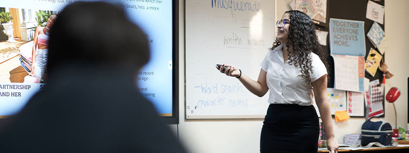 girl doing a presentation